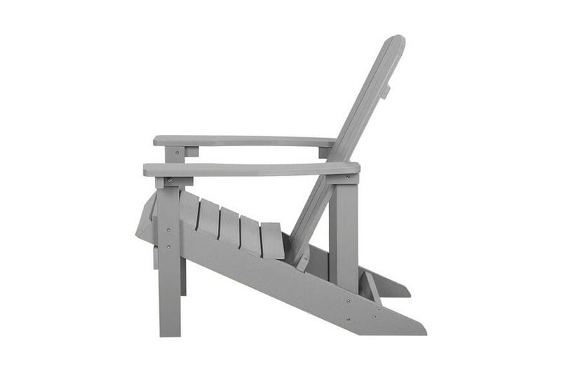 Havestol med Lysegrå Fodskammel ADIRONDACK - Grå - Havemøbler - Havestole - Solstole - Dækstol