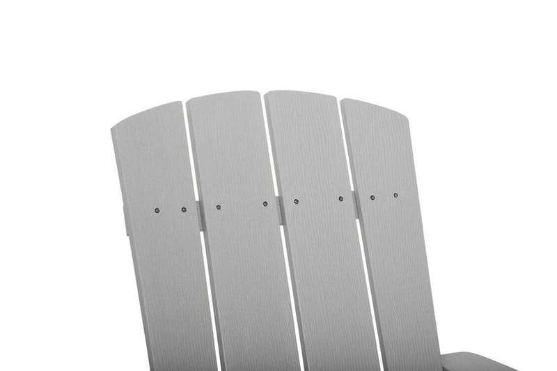 Havestol med Lysegrå Fodskammel ADIRONDACK - Grå - Havemøbler - Havestole - Solstole - Dækstol