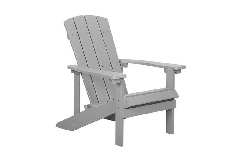 Havestol med Lysegrå Fodskammel ADIRONDACK - Grå - Havemøbler - Havestole - Solstole - Dækstol
