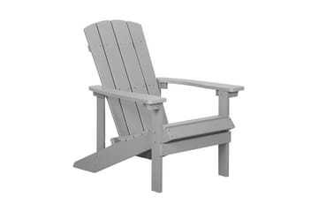 Havestol med Lysegrå Fodskammel ADIRONDACK - Grå - Havemøbler - Havestole - Solstole - Dækstol