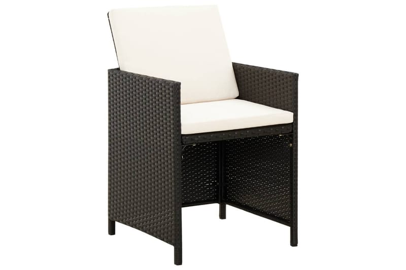 havestol med skamler 4 dele polyrattan sort - Sort - Havemøbler - Havestole - Spisebordsstole udendørs