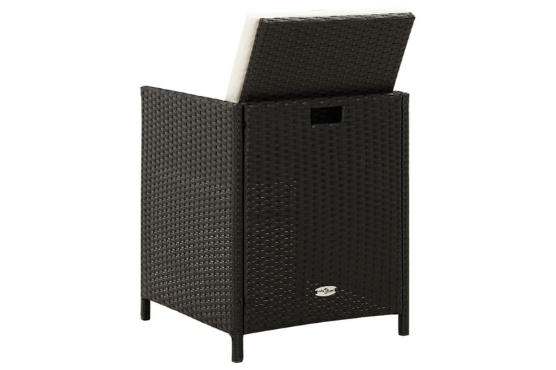 havestol med skamler 4 dele polyrattan sort - Sort - Havemøbler - Havestole - Spisebordsstole udendørs