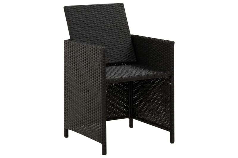 havestol med skamler 4 dele polyrattan sort - Sort - Havemøbler - Havestole - Spisebordsstole udendørs