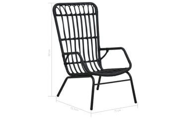 Havestol Polyrattan Sort - Sort - Havemøbler - Havestole - Spisebordsstole udendørs