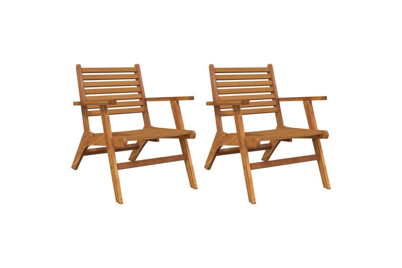 havestole 2 stk. massivt akacietræ - Brun - Spisebordsstole udendørs - Altanstole