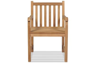 Havestole 2 Stk. Massivt Teaktræ - Brun - Havemøbler - Havestole - Spisebordsstole udendørs