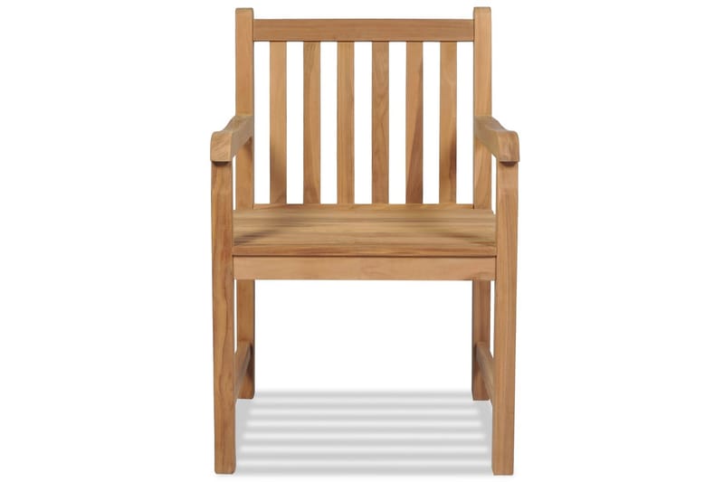 Havestole 2 Stk. Massivt Teaktræ - Brun - Havemøbler - Havestole - Spisebordsstole udendørs