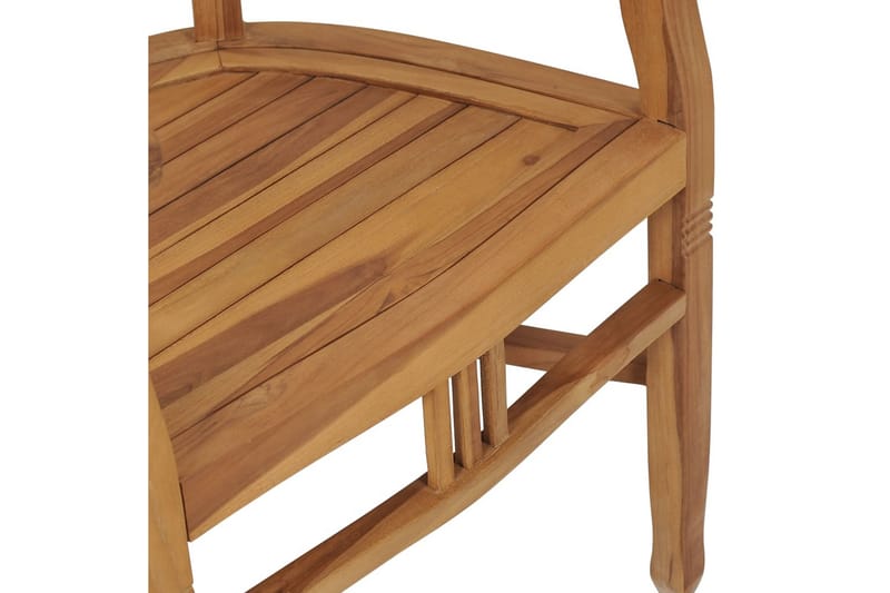 Havestole 2 Stk. Massivt Teaktræ - Brun - Spisebordsstole udendørs - Altanstole