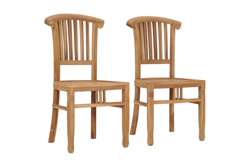 Havestole 2 Stk. Massivt Teaktræ - Brun - Havemøbler - Havestole - Spisebordsstole udendørs