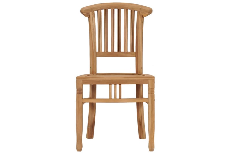 Havestole 2 Stk. Massivt Teaktræ - Brun - Havemøbler - Havestole - Spisebordsstole udendørs