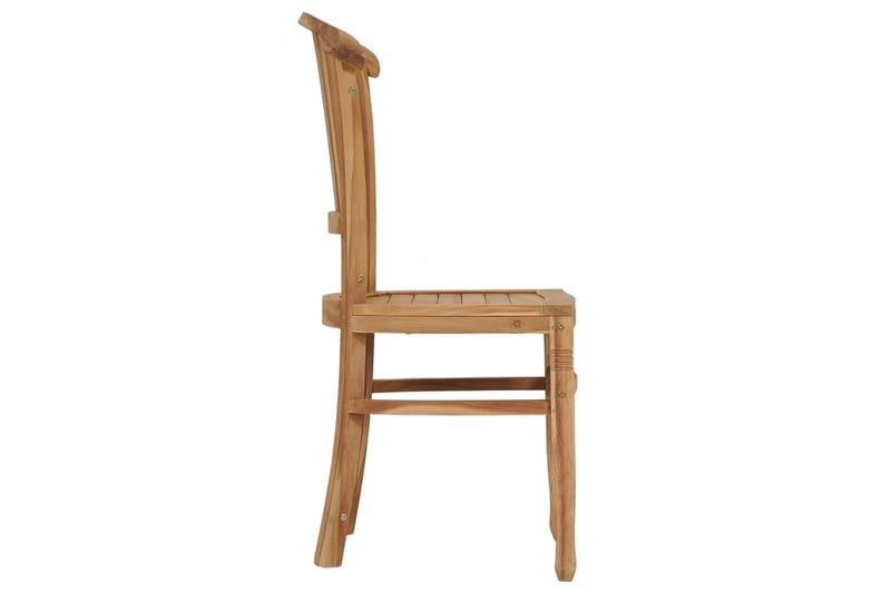 Havestole 2 Stk. Massivt Teaktræ - Brun - Havemøbler - Havestole - Spisebordsstole udendørs