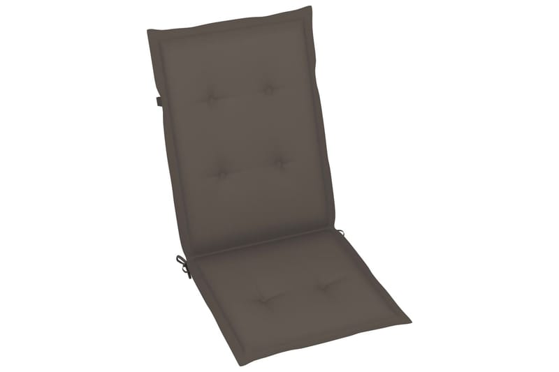 havestole 2 stk. med gråbrune hynder massivt teaktræ - Gråbrun - Spisebordsstole udendørs - Altanstole