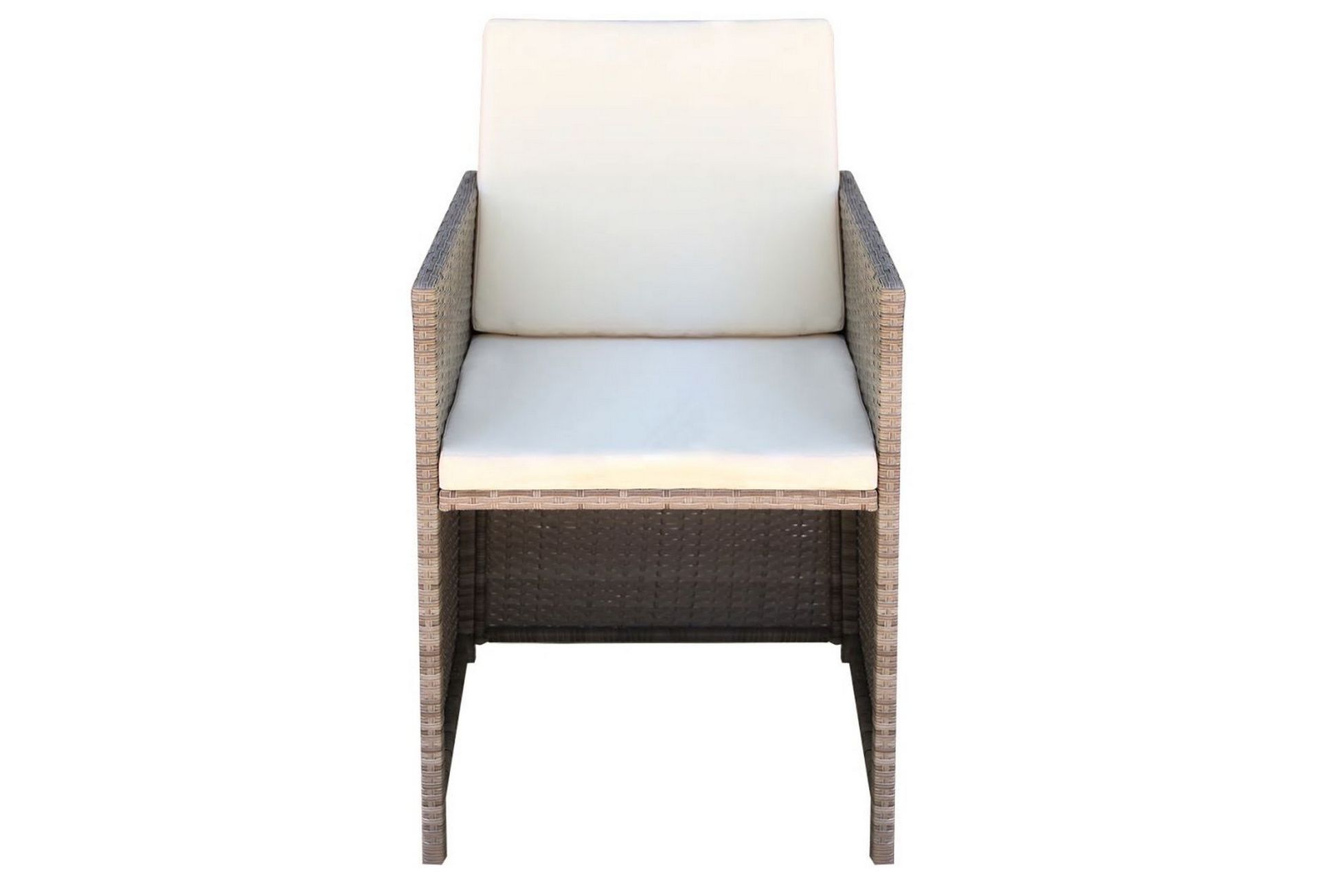 Havestole 2 Stk. Med Hynder Og Puder Polyrattan Beige - Grå - Havemøbler - Havestole - Spisebordsstole udendørs
