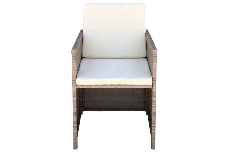 Havestole 2 Stk. Med Hynder Og Puder Polyrattan Beige - Grå - Havemøbler - Havestole - Spisebordsstole udendørs