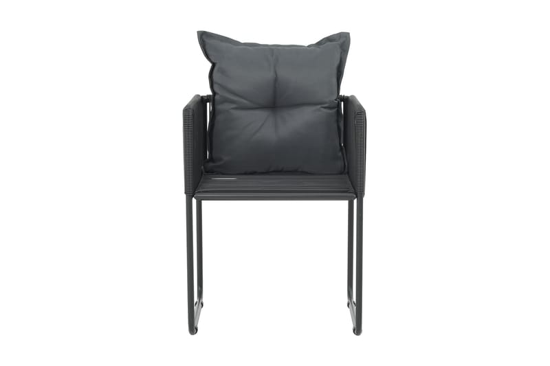 Havestole 2 Stk. Med Puder Polyrattan Sort - Sort - Havemøbler - Havestole - Spisebordsstole udendørs