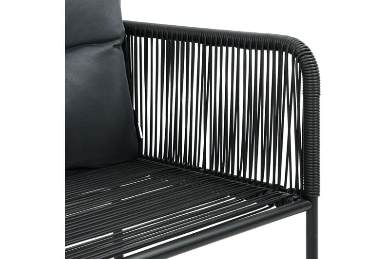 Havestole 2 Stk. Med Puder Polyrattan Sort - Sort - Havemøbler - Havestole - Spisebordsstole udendørs
