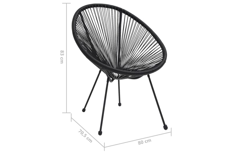 havestole 2 stk. rattan sort - Sort - Havemøbler - Havestole - Spisebordsstole udendørs