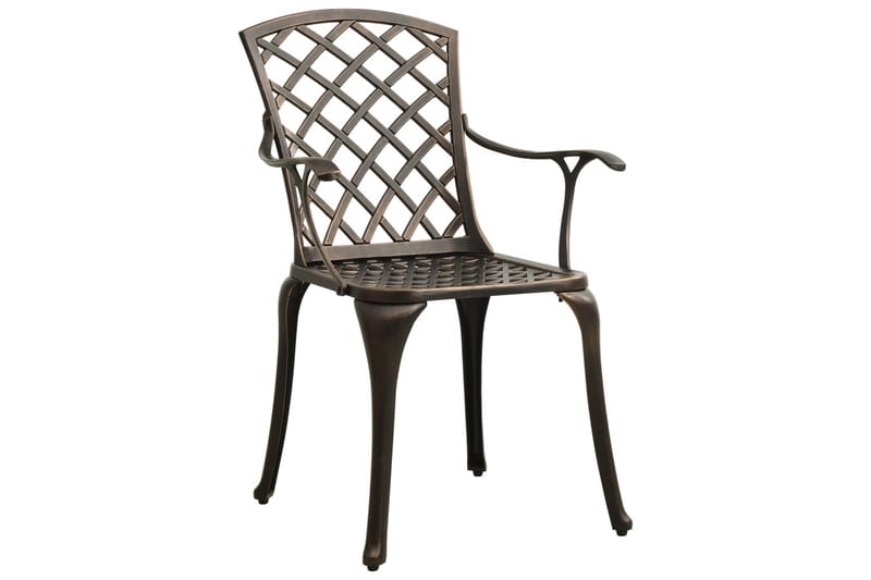 Havestole 2 Stk. Støbt Aluminium Bronzefarvet - Brun - Havemøbler - Havestole - Spisebordsstole udendørs