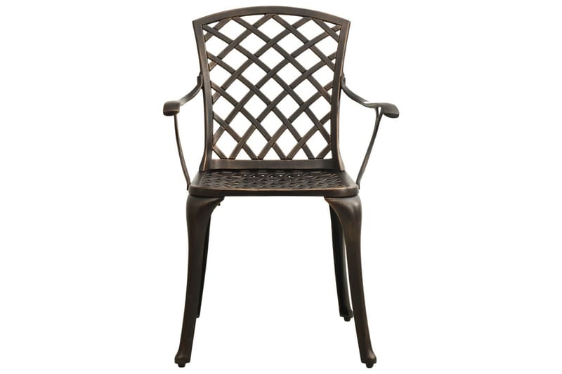 Havestole 2 Stk. Støbt Aluminium Bronzefarvet - Brun - Havemøbler - Havestole - Spisebordsstole udendørs