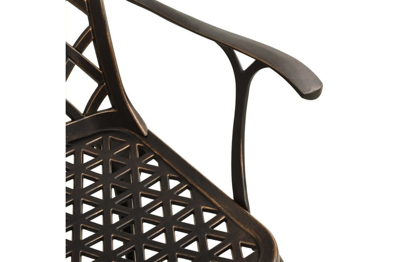 Havestole 2 Stk. Støbt Aluminium Bronzefarvet - Brun - Havemøbler - Havestole - Spisebordsstole udendørs