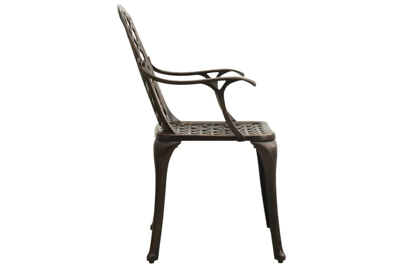 Havestole 2 Stk. Støbt Aluminium Bronzefarvet - Brun - Havemøbler - Havestole - Spisebordsstole udendørs
