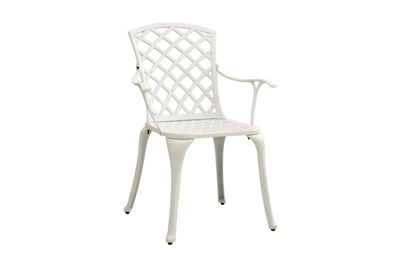 Havestole 2 Stk. Støbt Aluminium Hvid - Hvid - Havemøbler - Havestole - Spisebordsstole udendørs