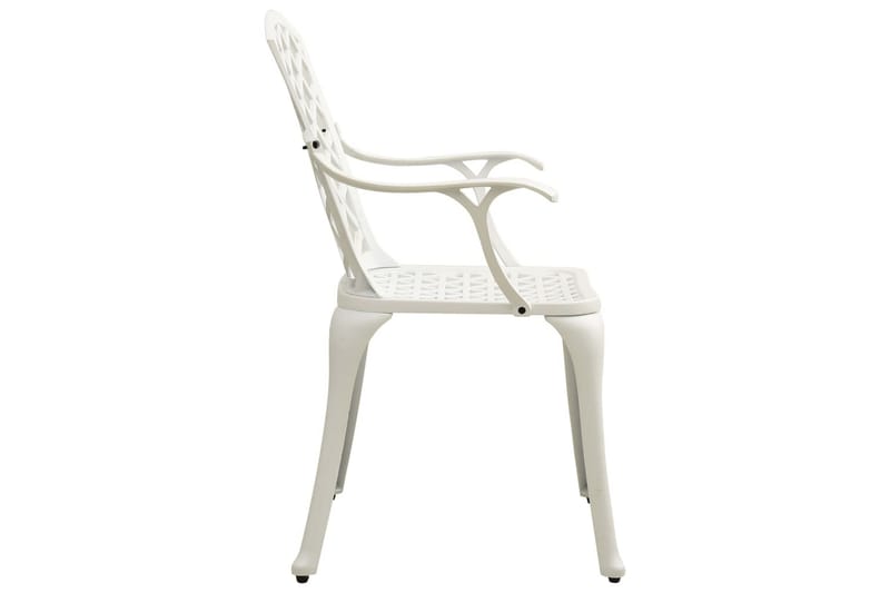 Havestole 2 Stk. Støbt Aluminium Hvid - Hvid - Havemøbler - Havestole - Spisebordsstole udendørs