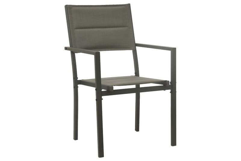 havestole 2 stk. textilene og stål grå og antracitgrå - Grå - Spisebordsstole udendørs - Altanstole