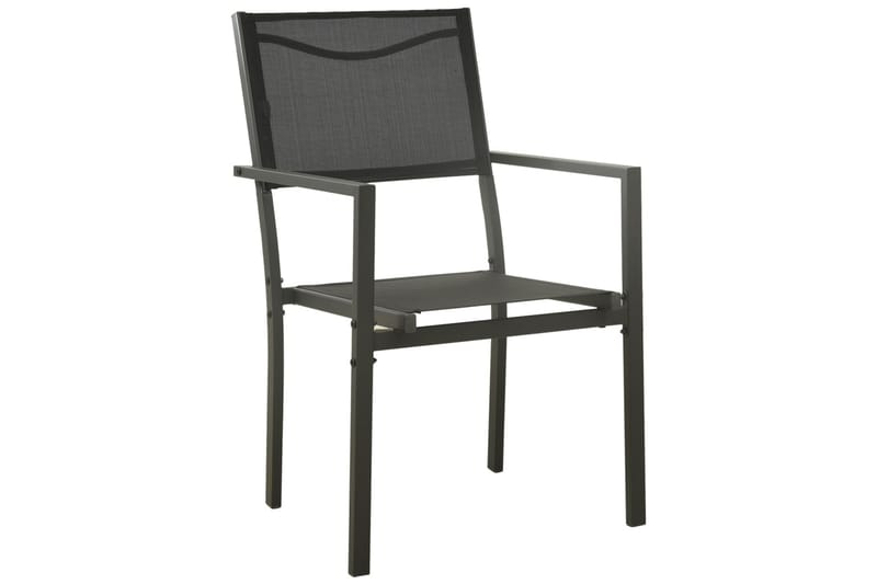 havestole 2 stk. textilene og stål sort og antracitgrå - Sort - Spisebordsstole udendørs - Altanstole