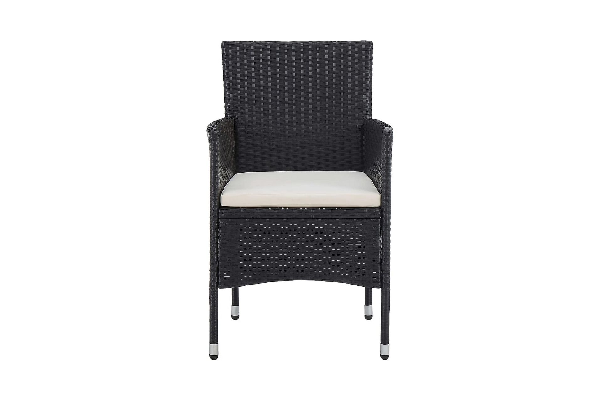 Havestole 2 stk. polyrattan sort - Sort - Havemøbler - Havestole - Spisebordsstole udendørs