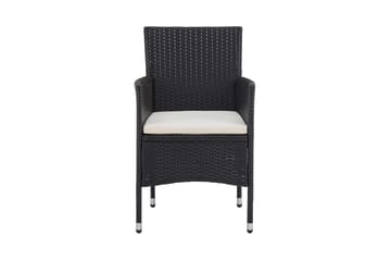 Havestole 2 stk. polyrattan sort - Sort - Havemøbler - Havestole - Spisebordsstole udendørs