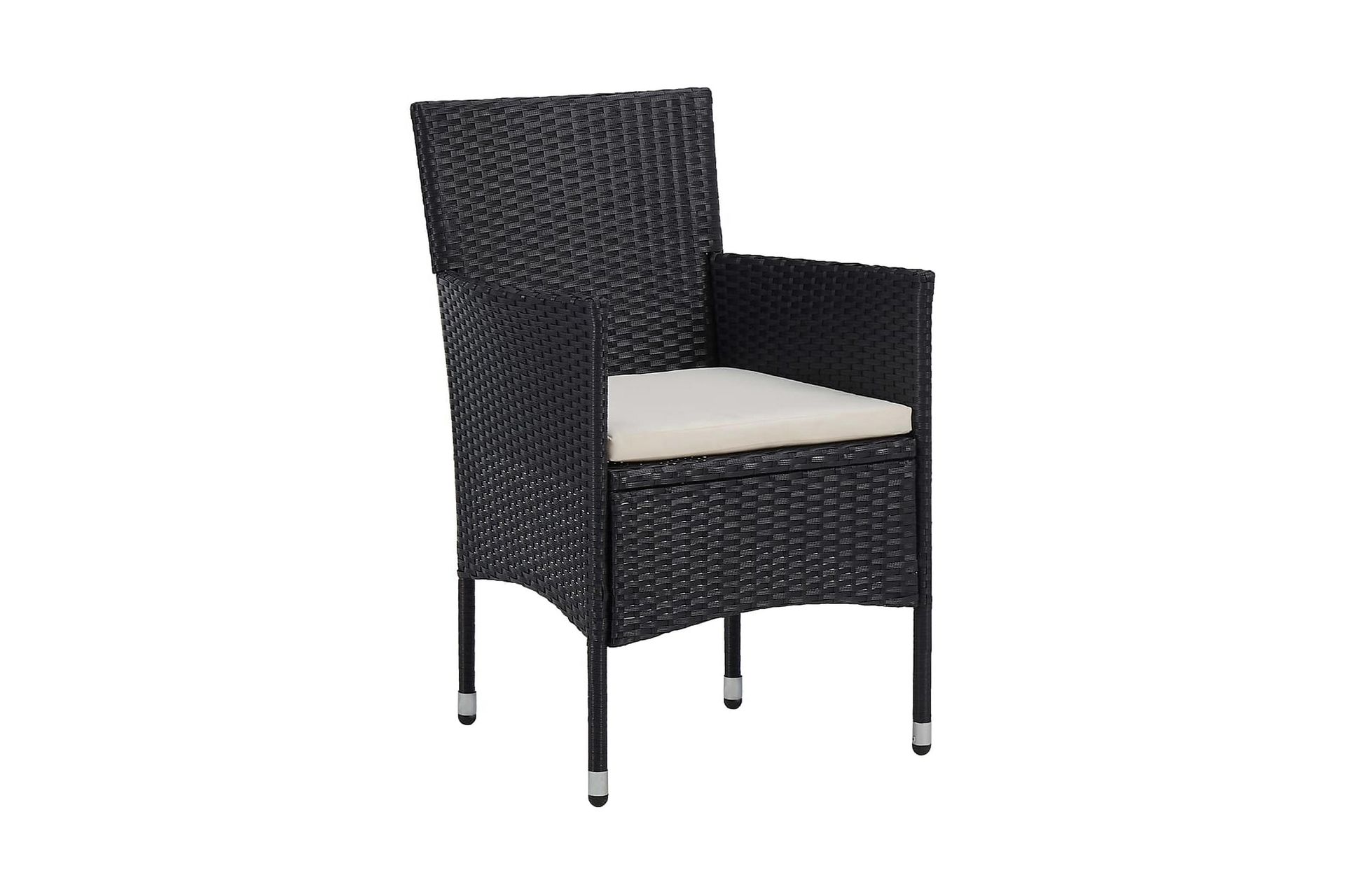 Havestole 2 stk. polyrattan sort - Sort - Havemøbler - Havestole - Spisebordsstole udendørs