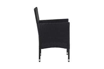 Havestole 2 stk. polyrattan sort - Sort - Havemøbler - Havestole - Spisebordsstole udendørs