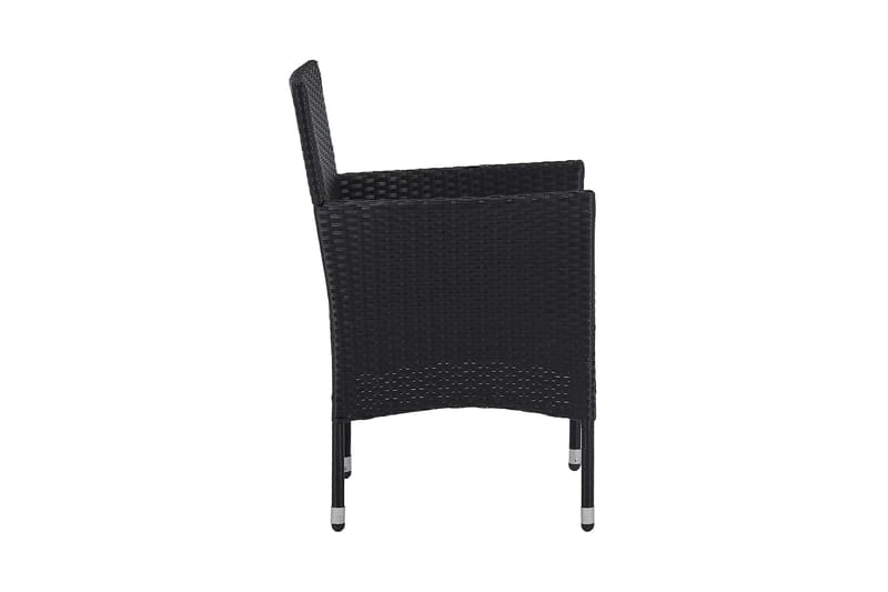 Havestole 2 stk. polyrattan sort - Sort - Spisebordsstole udendørs - Altanstole