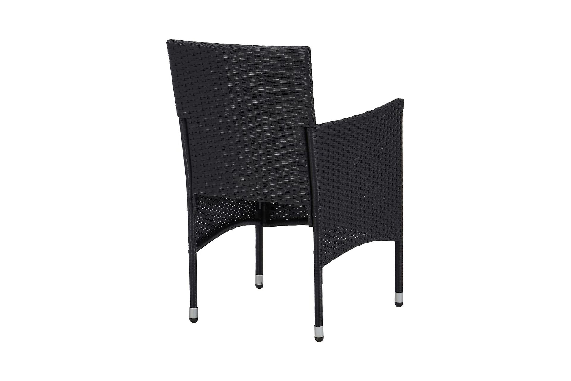 Havestole 2 stk. polyrattan sort - Sort - Havemøbler - Havestole - Spisebordsstole udendørs