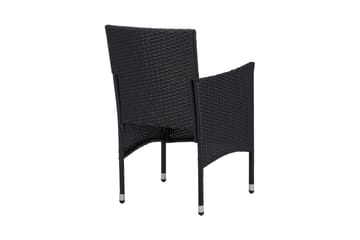 Havestole 2 stk. polyrattan sort - Sort - Havemøbler - Havestole - Spisebordsstole udendørs