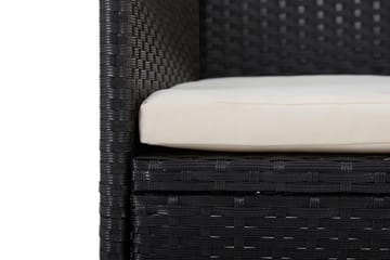 Havestole 2 stk. polyrattan sort - Sort - Havemøbler - Havestole - Spisebordsstole udendørs