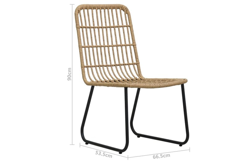 Havestole 2 stk. Polyrattan Egetræsfarve - Brun - Spisebordsstole udendørs - Altanstole