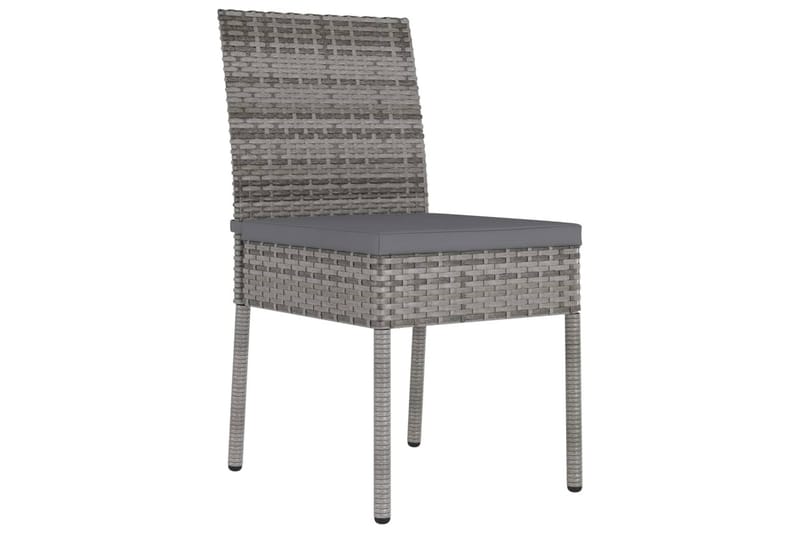 Havestole 2 stk. polyrattan grå - Grå - Spisebordsstole udendørs - Altanstole