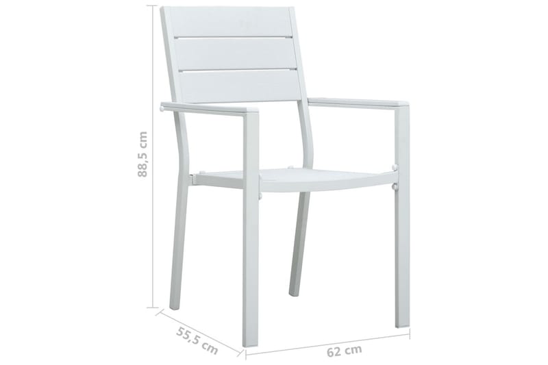 Havestole 4 Stk. Hdpe Trælook Hvid - Hvid - Spisebordsstole udendørs - Altanstole