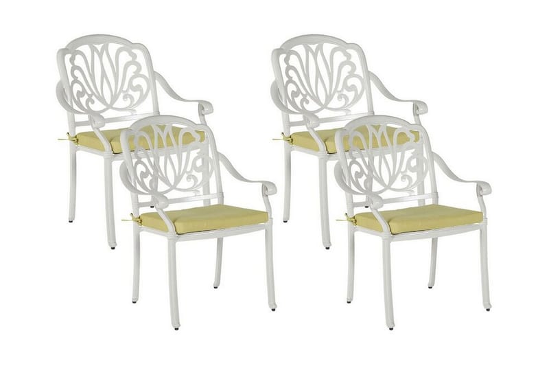 Havestole 4 stk Hvid ANCONA - Hvid - Spisebordsstole udendørs - Altanstole
