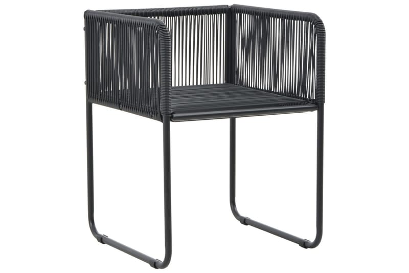 havestole 4 stk. med puder polyrattan sort - Sort - Havemøbler - Havestole - Spisebordsstole udendørs