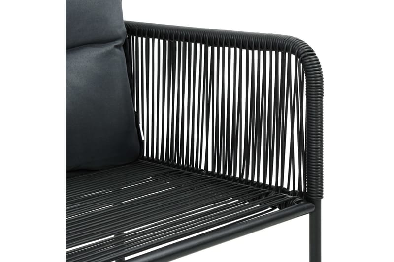 havestole 4 stk. med puder polyrattan sort - Sort - Havemøbler - Havestole - Spisebordsstole udendørs