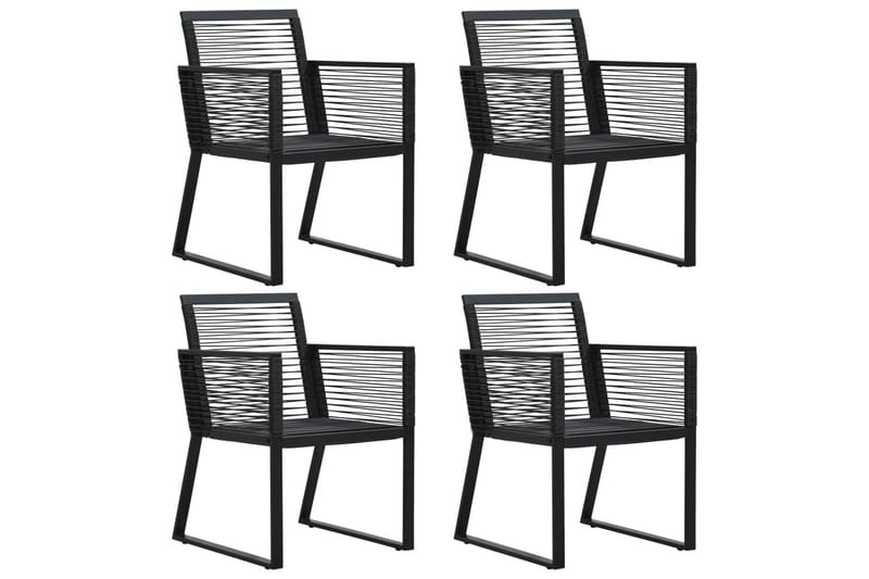 havestole 4 stk. rattan sort - Sort - Havemøbler - Havestole - Spisebordsstole udendørs