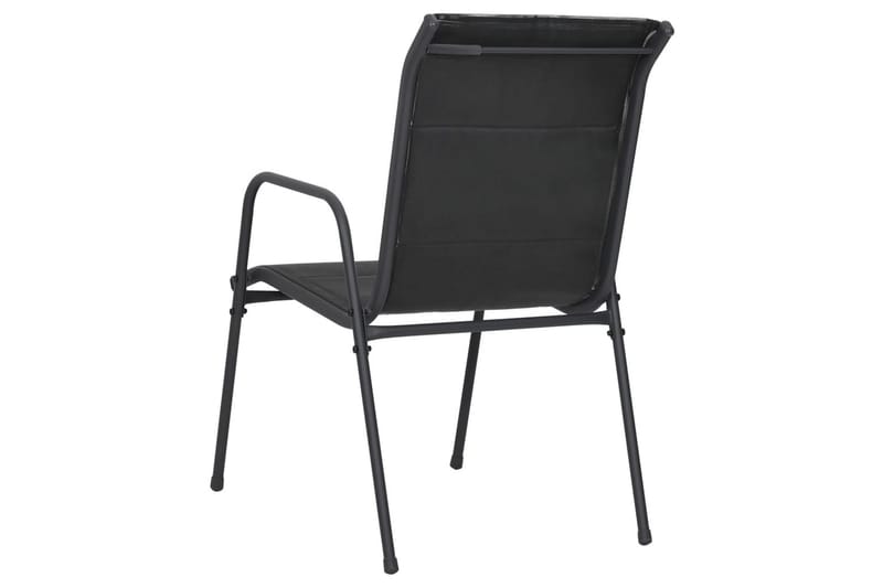 havestole 4 stk. stål og textilene sort - Sort - Spisebordsstole udendørs - Altanstole