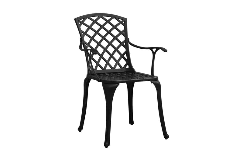 Havestole 4 Stk. Støbt Aluminium Sort - Sort - Havemøbler - Havestole - Spisebordsstole udendørs