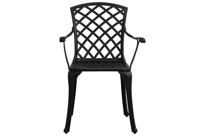Havestole 4 Stk. Støbt Aluminium Sort - Sort - Havemøbler - Havestole - Spisebordsstole udendørs