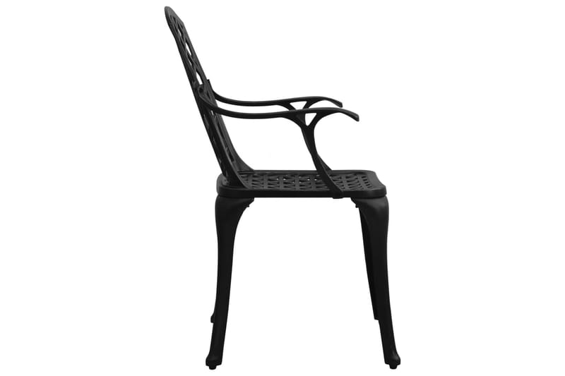 Havestole 4 Stk. Støbt Aluminium Sort - Sort - Havemøbler - Havestole - Spisebordsstole udendørs