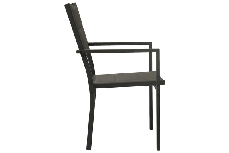 havestole 4 stk. textilene og stål grå og antracitgrå - Grå - Spisebordsstole udendørs - Altanstole