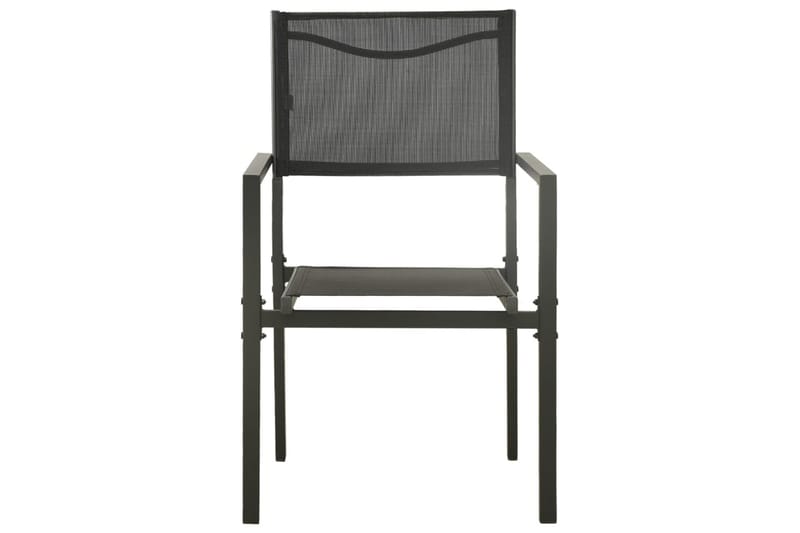 havestole 4 stk. textilene og stål sort og antracitgrå - Sort - Spisebordsstole udendørs - Altanstole